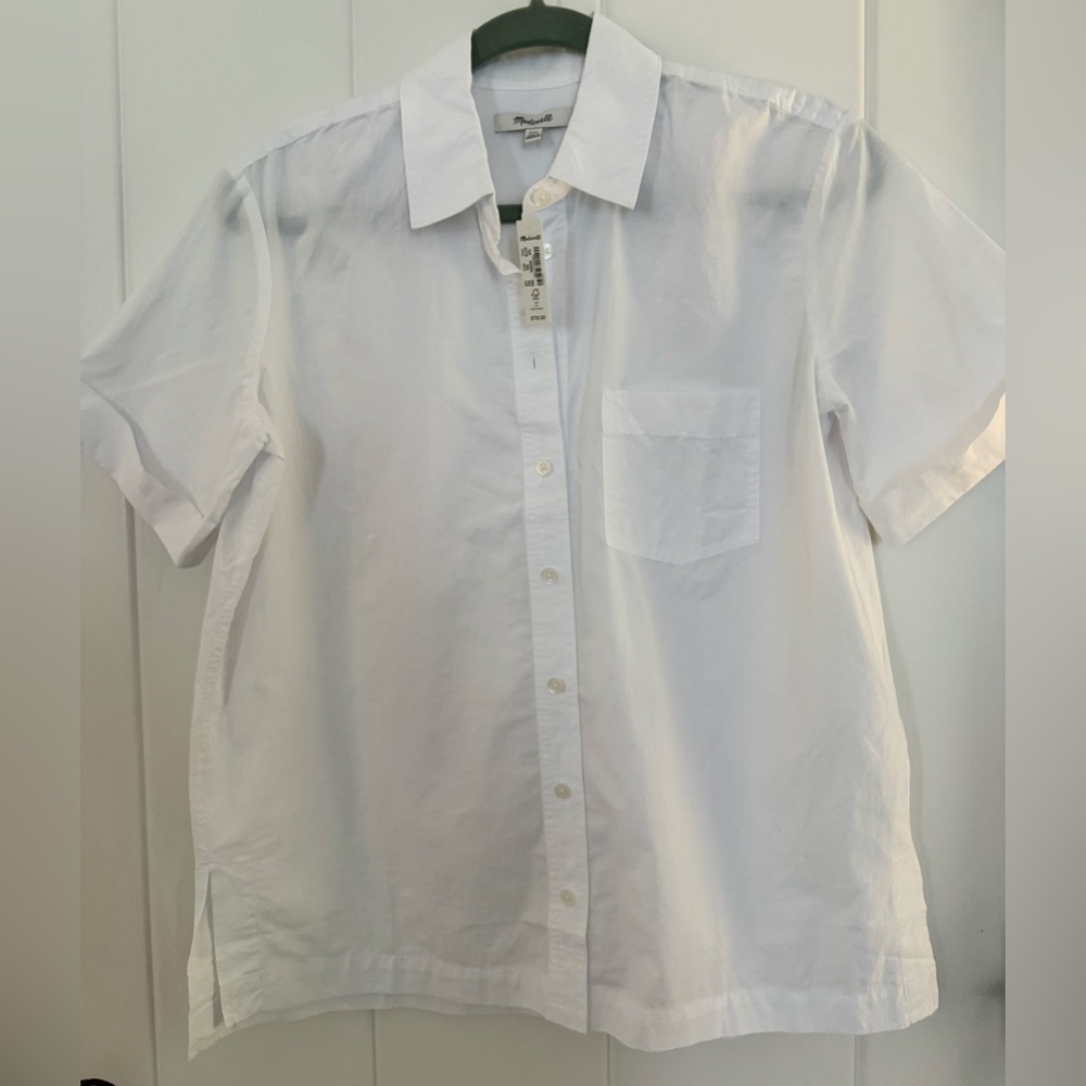 Madewell White Short Sleeve Button Down Shirt
